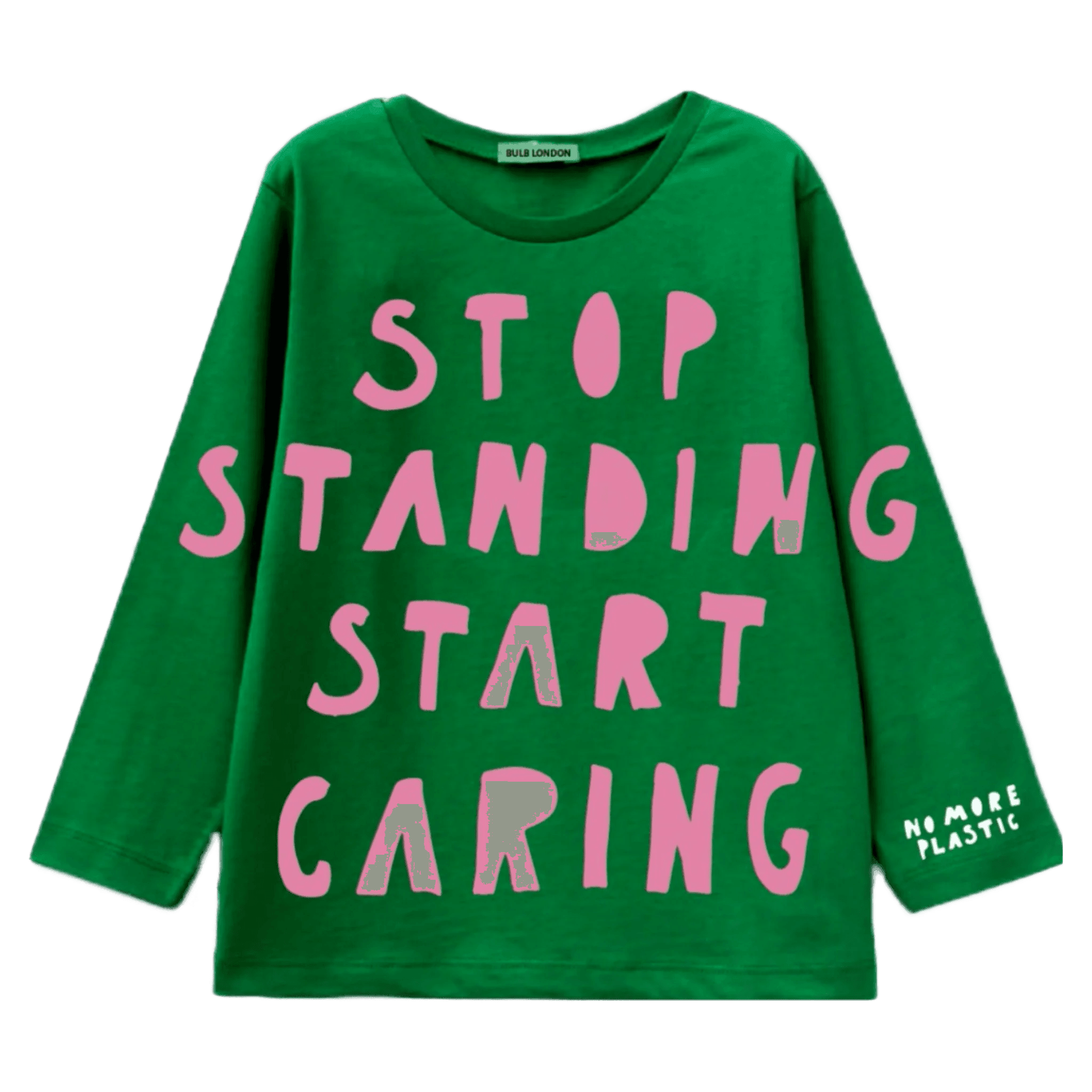 slogan kids long sleeve top green